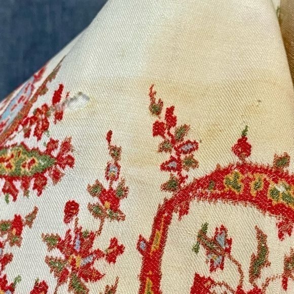 1800’s Wool Paisley Shawl -extra large! 146” x 64” - Picture 5 of 16